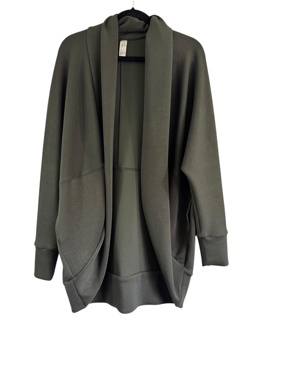 SPANX Womens Air Essentials Cocoon Cardigan Wrap Pockets Green Dark Palm Sz M/L - Picture 2 of 11